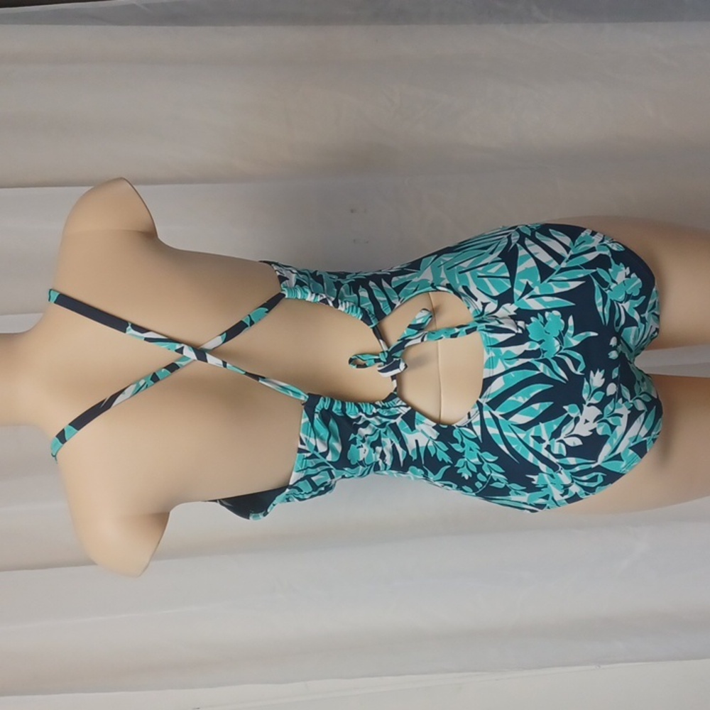 CONA SOL SIZE M Tropical Leaf Print One-Piece Swimsuit - Picture 3 of 7